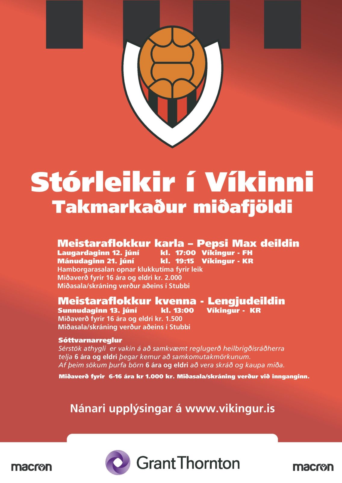 Stórleikir í Víkinni – Takmarkaður miðafjöldi